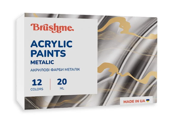 Акриловая краска металлик Brushme 3201 12 шт. 20 мл (AP3201)