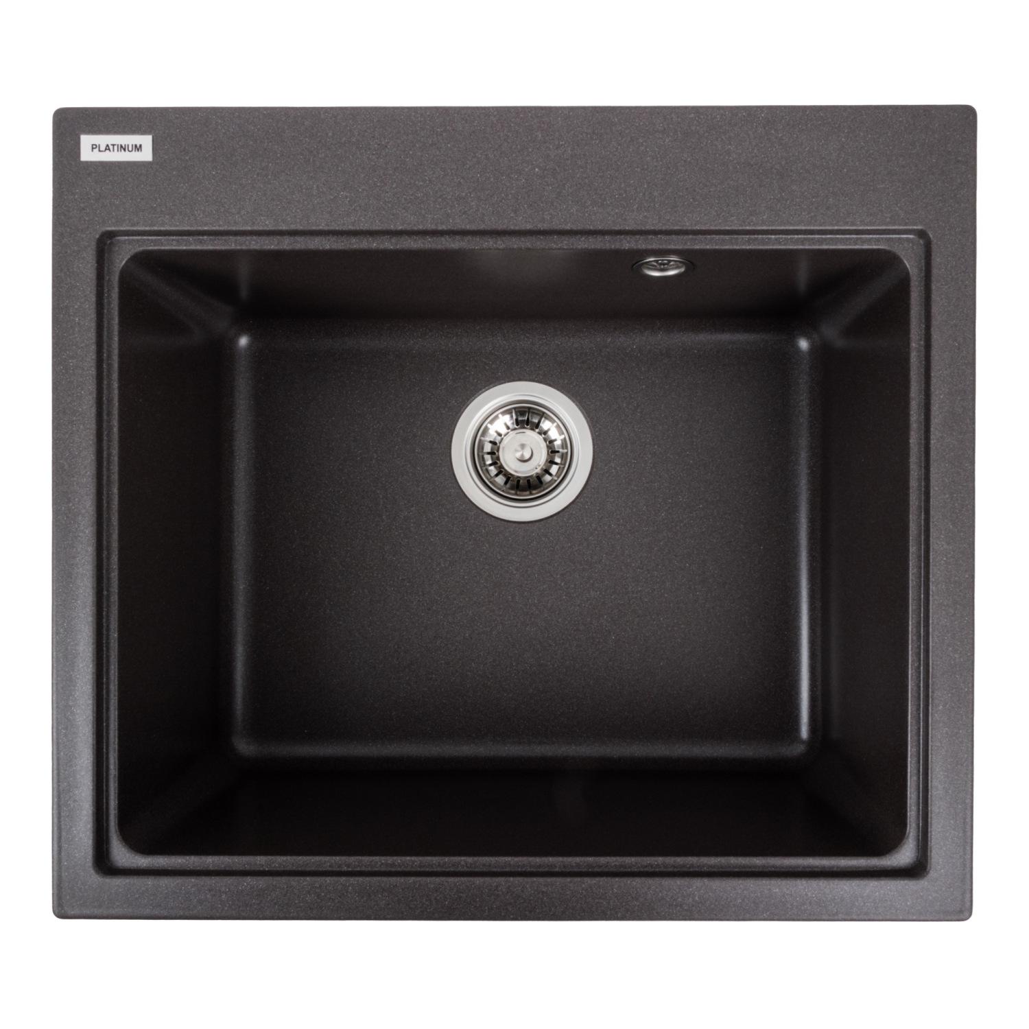 Мойка кухонная Platinum PLS-A39625 прямоугольная гранитная 580x520 мм Коричневый (171919)