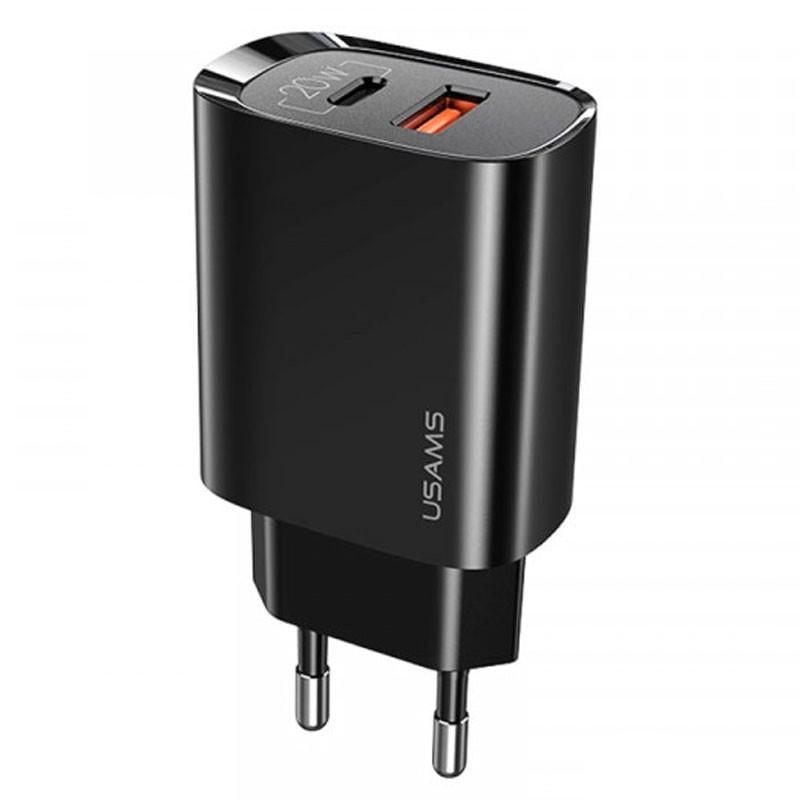 Зарядний пристрій мережевий Usams US-CC121 T35 QC3.0/PD3.0 20W 1USB-A/1C Чорний (00000049235_2)