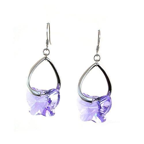 Серьги с кристаллами Сваровски Showfay 121614 Сиреневый