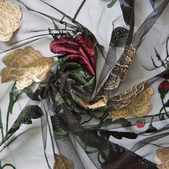 Ткань сетка-вышивка IDEIA Волшебница 1,5 м Баклажановый (2200004116655)