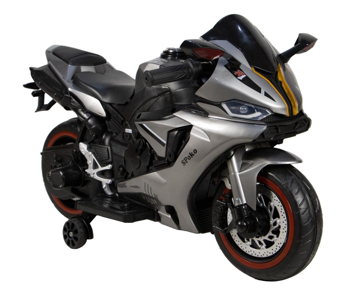 Детский электрический мотоцикл SPOKO 1900S пластиковый на трех колесах до 40 кг Серый (132-76-42300212)