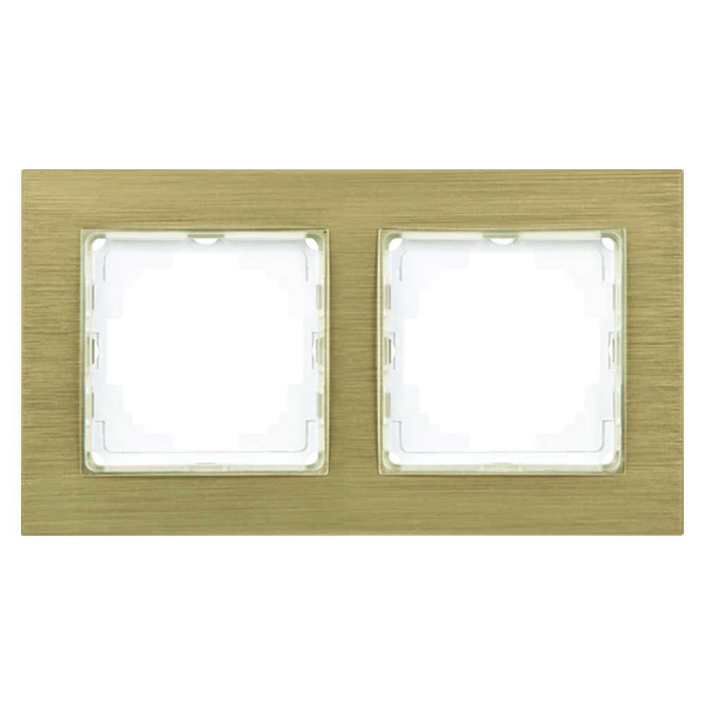 Рамка двухместная Nilson Alegra Золотой алюминий (25AN0092)