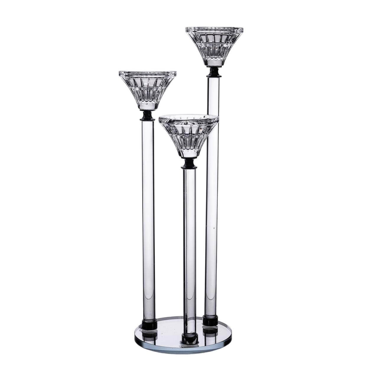 Подсвечник стеклянный Lotus на 3 свечи h 37 см (HP-4-17)