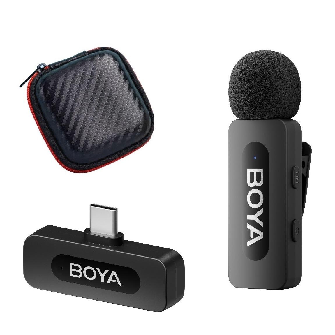 Микрофон петличный Boya BY-V10 USB Type-C для iPhone и Android в комплекте жесткий кейс (50006)