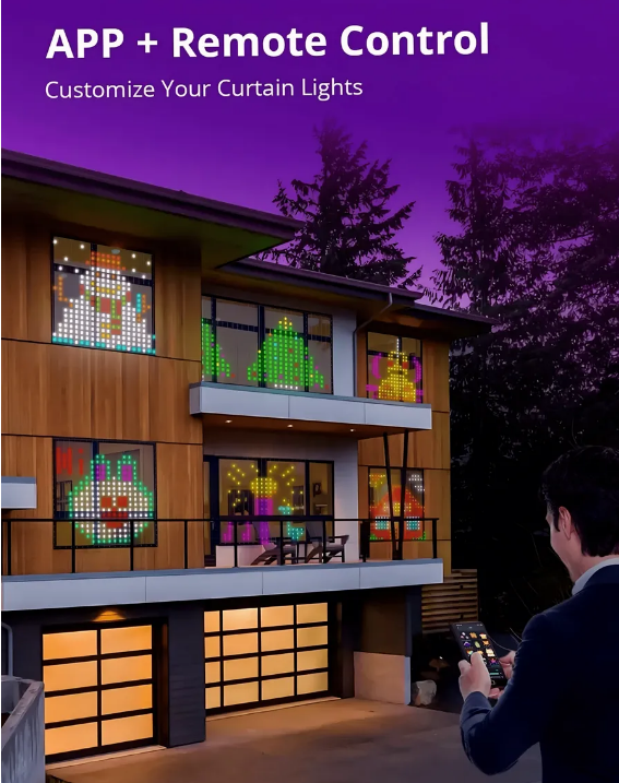 Гірлянда смарт штора керування зі смартфону 2х2 м - фото 7 Гірлянда смарт штора керування зі смартфону 2х2 м - фото 7