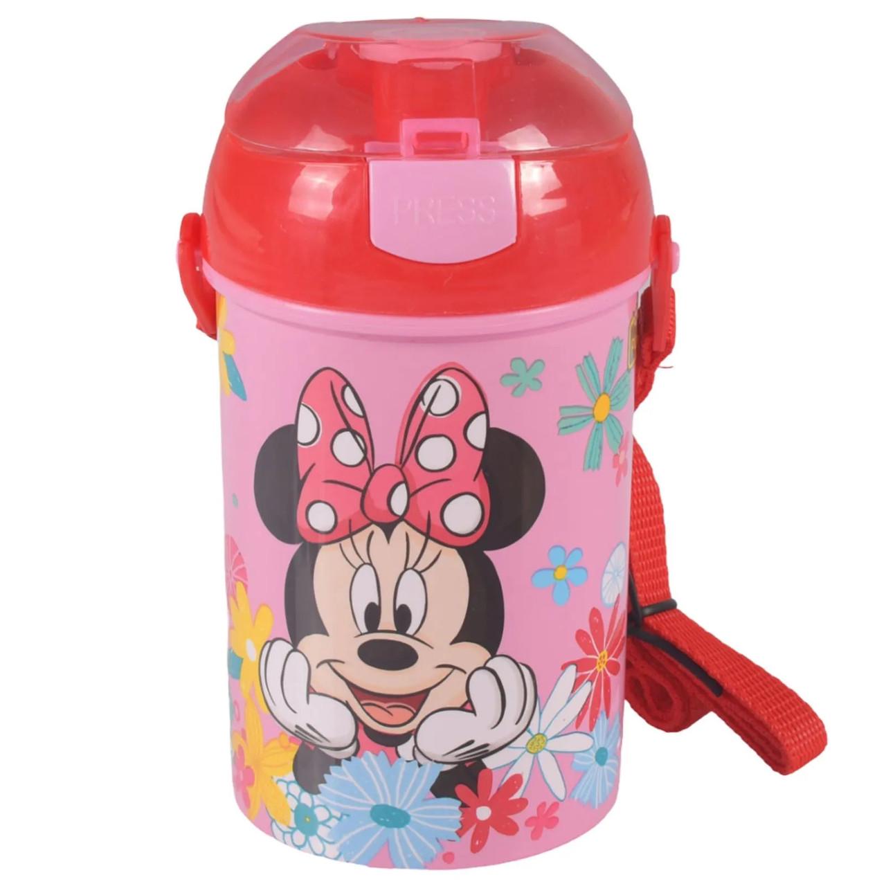 Детская бутылка для воды STOR Minnie Mouse пластиковая с клапаном и ремешком 450 мл 15x8x8 см (2335813358) - фото 1 Детская бутылка для воды STOR Minnie Mouse пластиковая с клапаном и ремешком 450 мл 15x8x8 см (2335813358) - фото 1