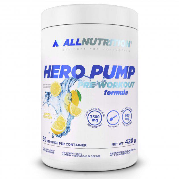 Комплекс до тренировки All Nutrition Hero Pump Pre Workout 420 г 30 порций Lemon Комплекс до тренировки All Nutrition Hero Pump Pre Workout 420 г 30 порций Lemon