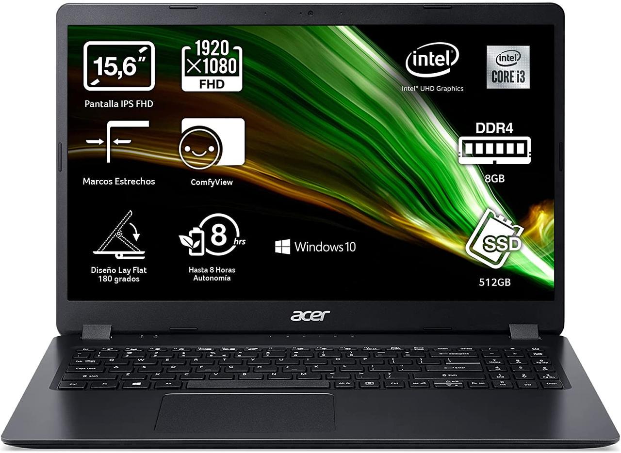 Ноутбук Acer Aspire 3 A315-56 15,6" Full HD Core i3-1005G1 8 Гб ОЗУ DDR4 SSD 512 ГБ Windows 10