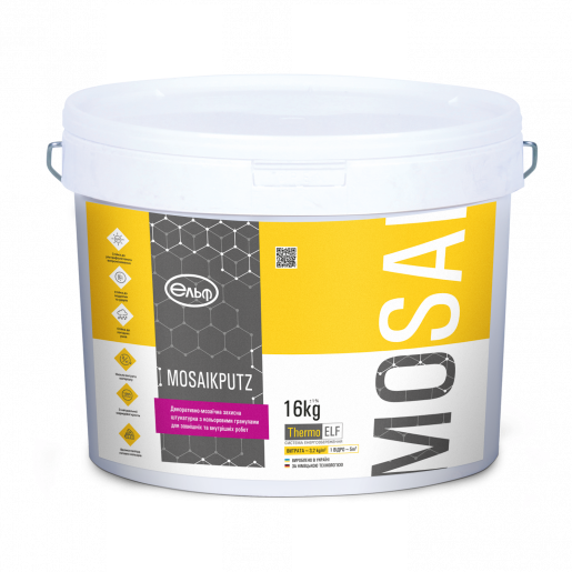 Декоративно-мозаїчна захисна штукатурка із кольоровими гранулами Elf ​​MosaikPutz 16 кг
