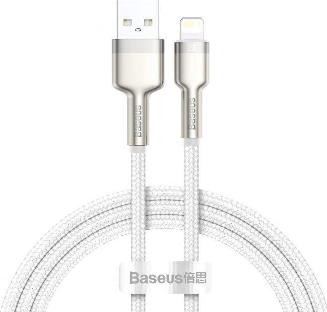 Кабель Baseus CALJK-A02 Cafule Metal Series Data Cable USB to Lightning 2,4 A 1 м White