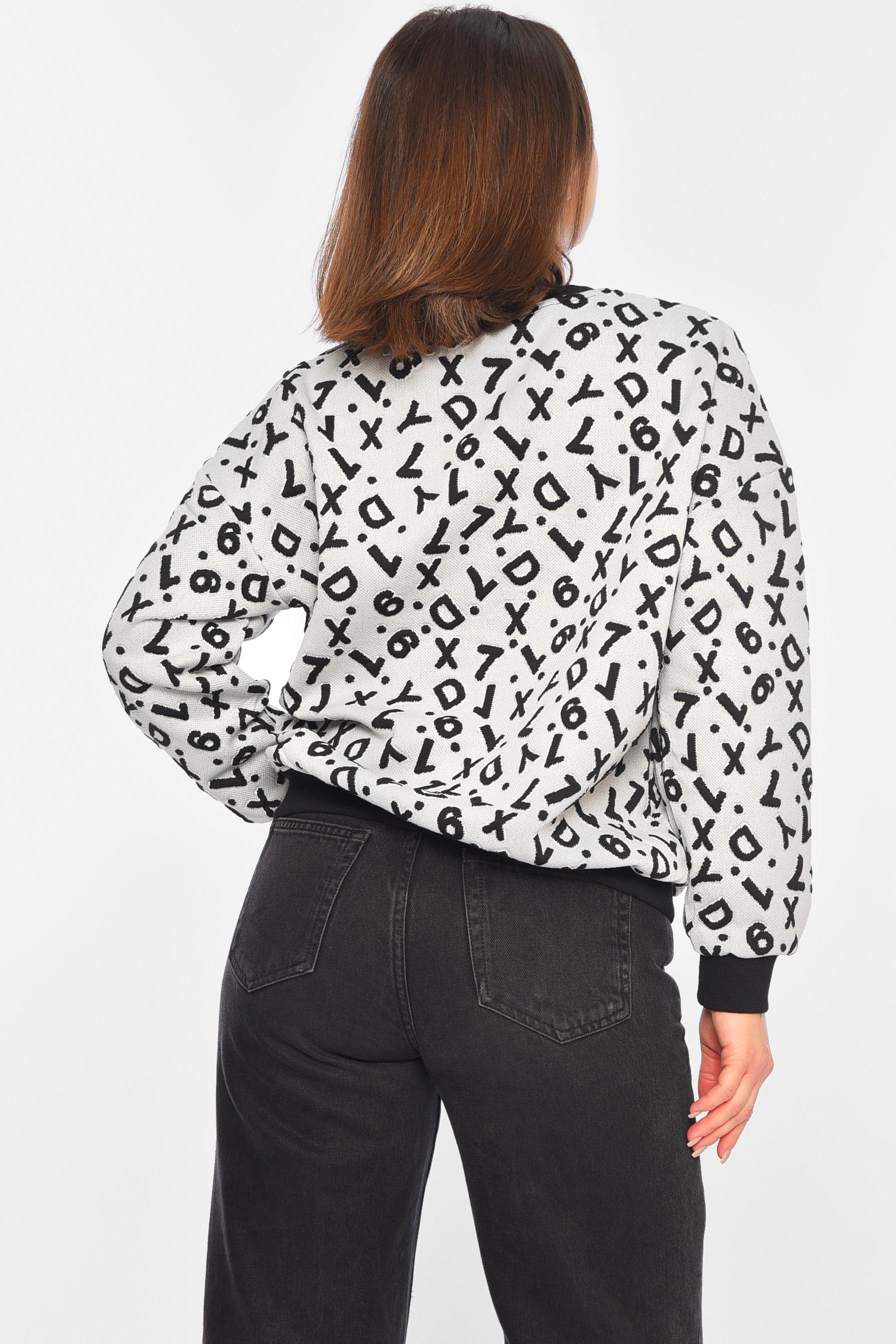 Светр жіночий 4XL Сірий з принтом (195327) - фото 3 Светр жіночий 4XL Сірий з принтом (195327) - фото 3