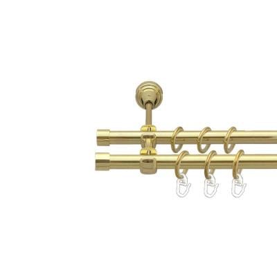 Карниз для штор Orvit Заглушка двухрядный 16/16 мм открытый 240 см Золотой (000-7522)