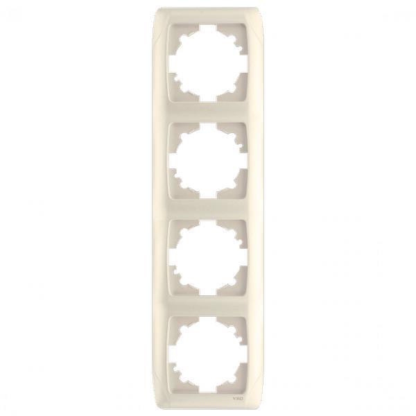 Рамка чотиримісна вертикальна Viko Carmen Кремовий (00000009514)