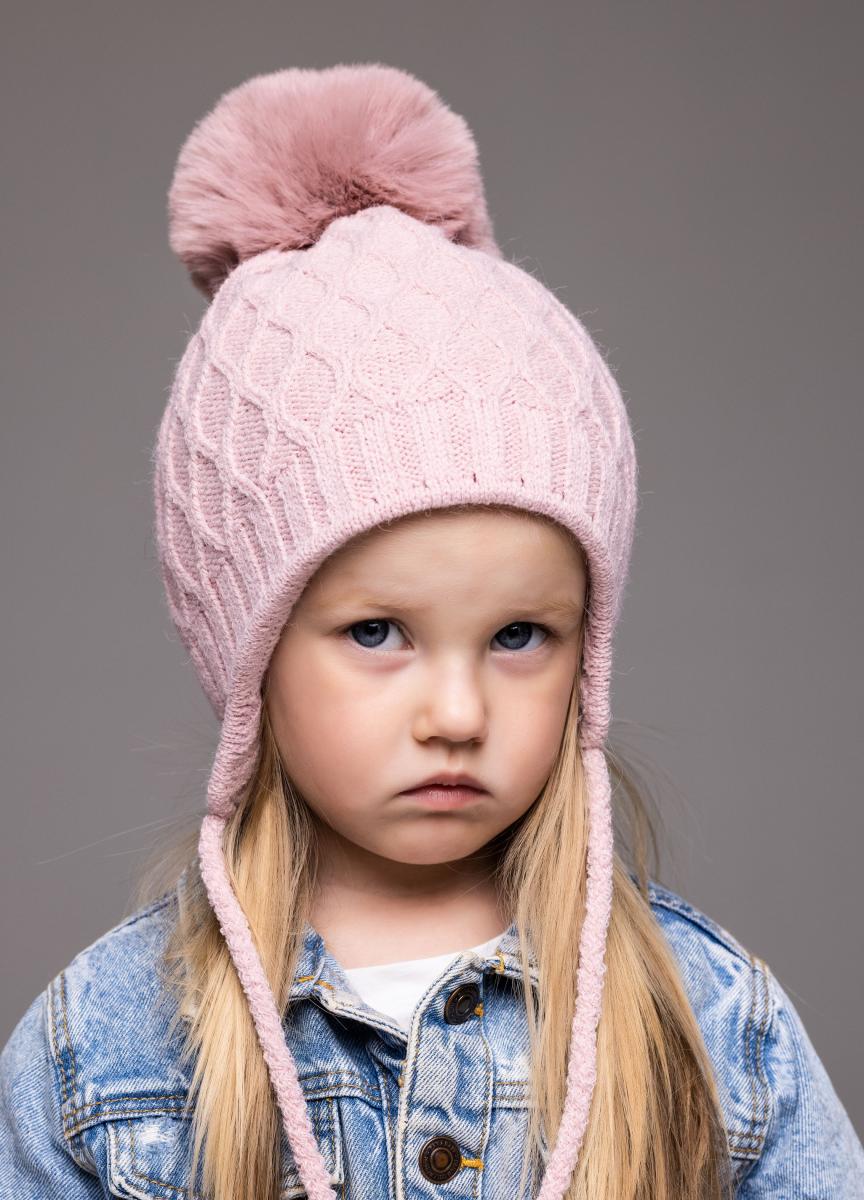 Шапка детская зимняя Alex Лина 44-48 см Пудровый Шапка детская зимняя Alex Лина 44-48 см Пудровый