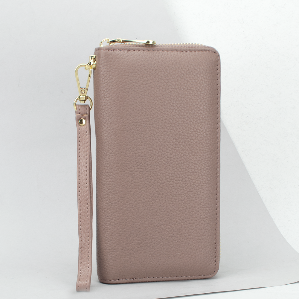 Кошелек женский кожаный Keizer 2707 на молнии с ремешком Нюдовый (2080812392)