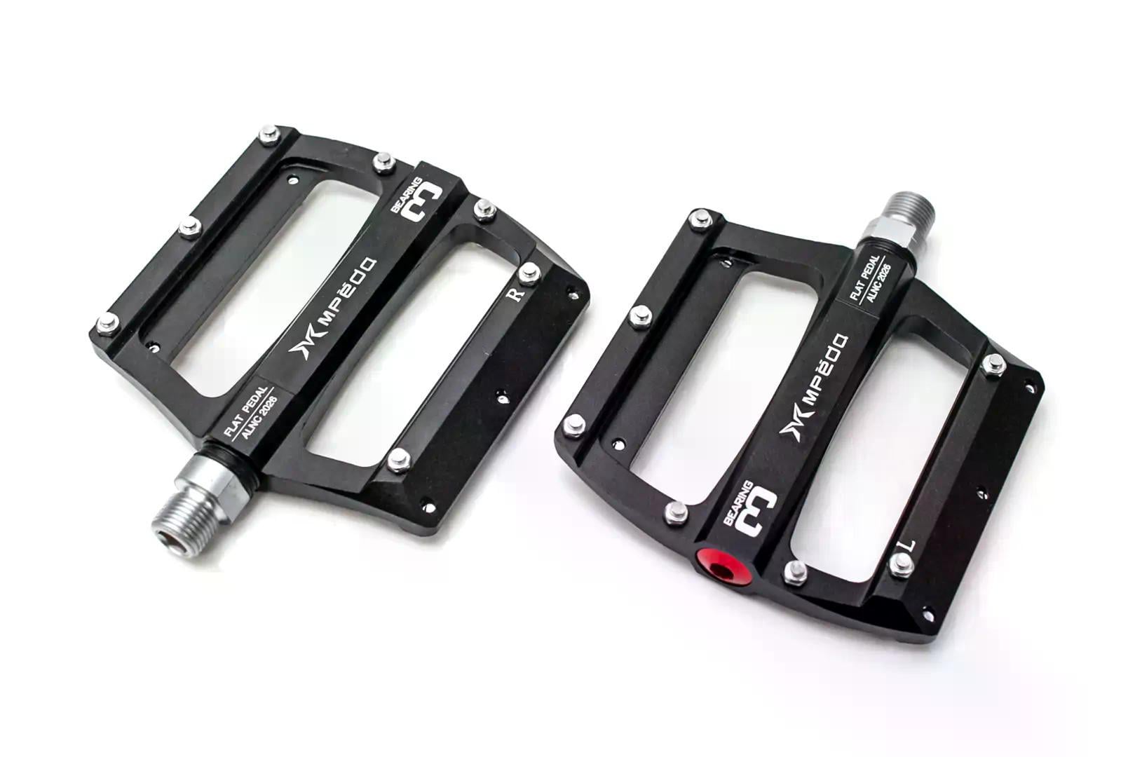 Педали алюминиевые велосипедные Mpeda BMX 101x105 мм сменные шипы Черный