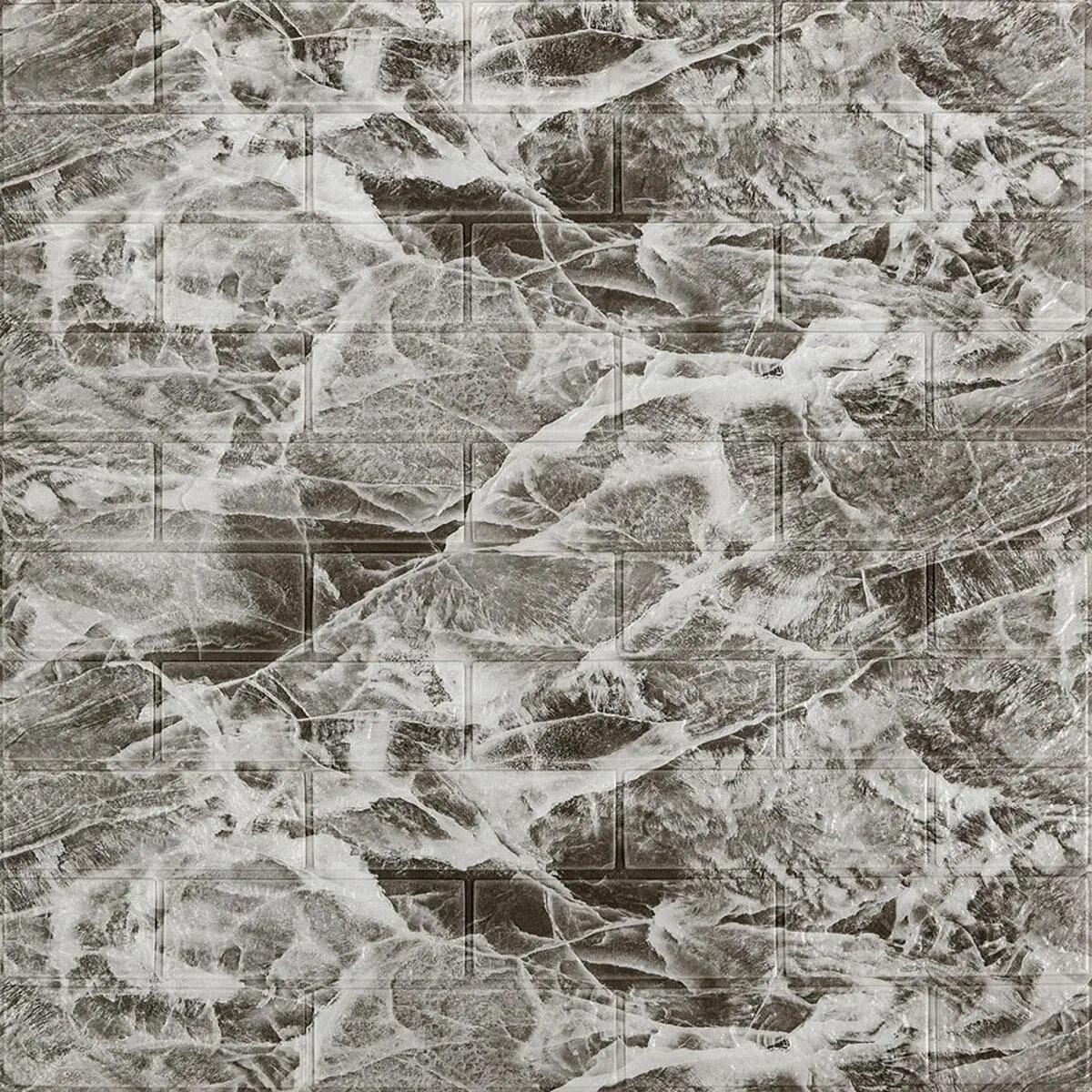 3D-панель декоративная самоклеящаяся под кирпич 700x770x3 мм Мрамор серый (BMN3-011)