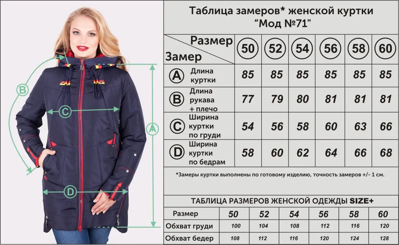 Куртка женская демисезонная M-71 р. 54 Красный (м-7154к) - фото 3