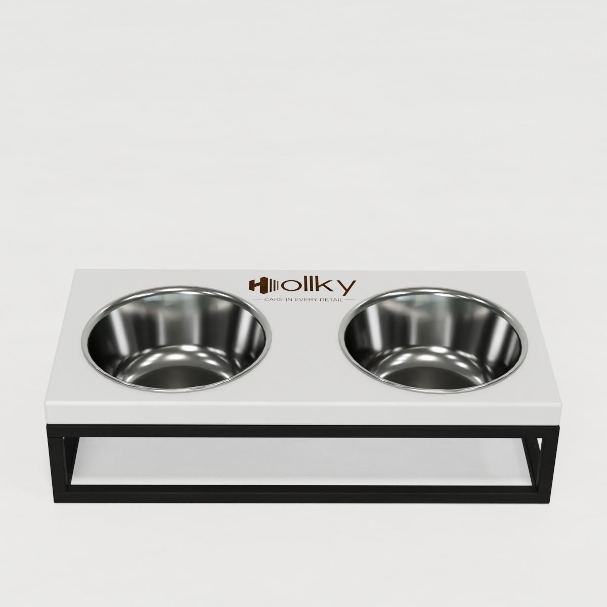 Миски на подставке для маленьких собак и котов Hollky Base S 2х0,45 л (BS-36187-BLWH) - фото 2 Миски на подставке для маленьких собак и котов Hollky Base S 2х0,45 л (BS-36187-BLWH) - фото 2