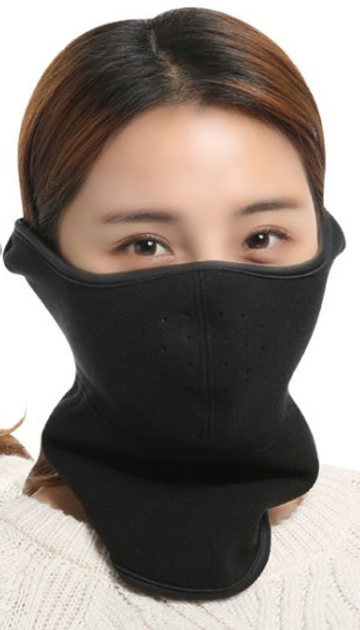 Бафф-полубалаклава зимний толстый флис One Size Черный (679782395)