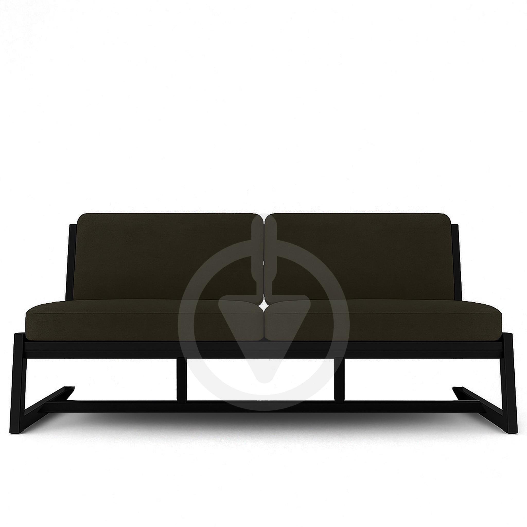 Диван металлический AVVS Атлас лофт велюр 156 см Коричневый - фото 2