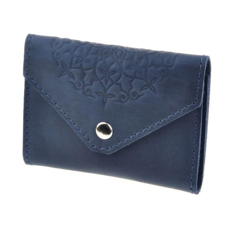Кард-кейс кожаный 3.0 с мандалой Синий (A-026133)