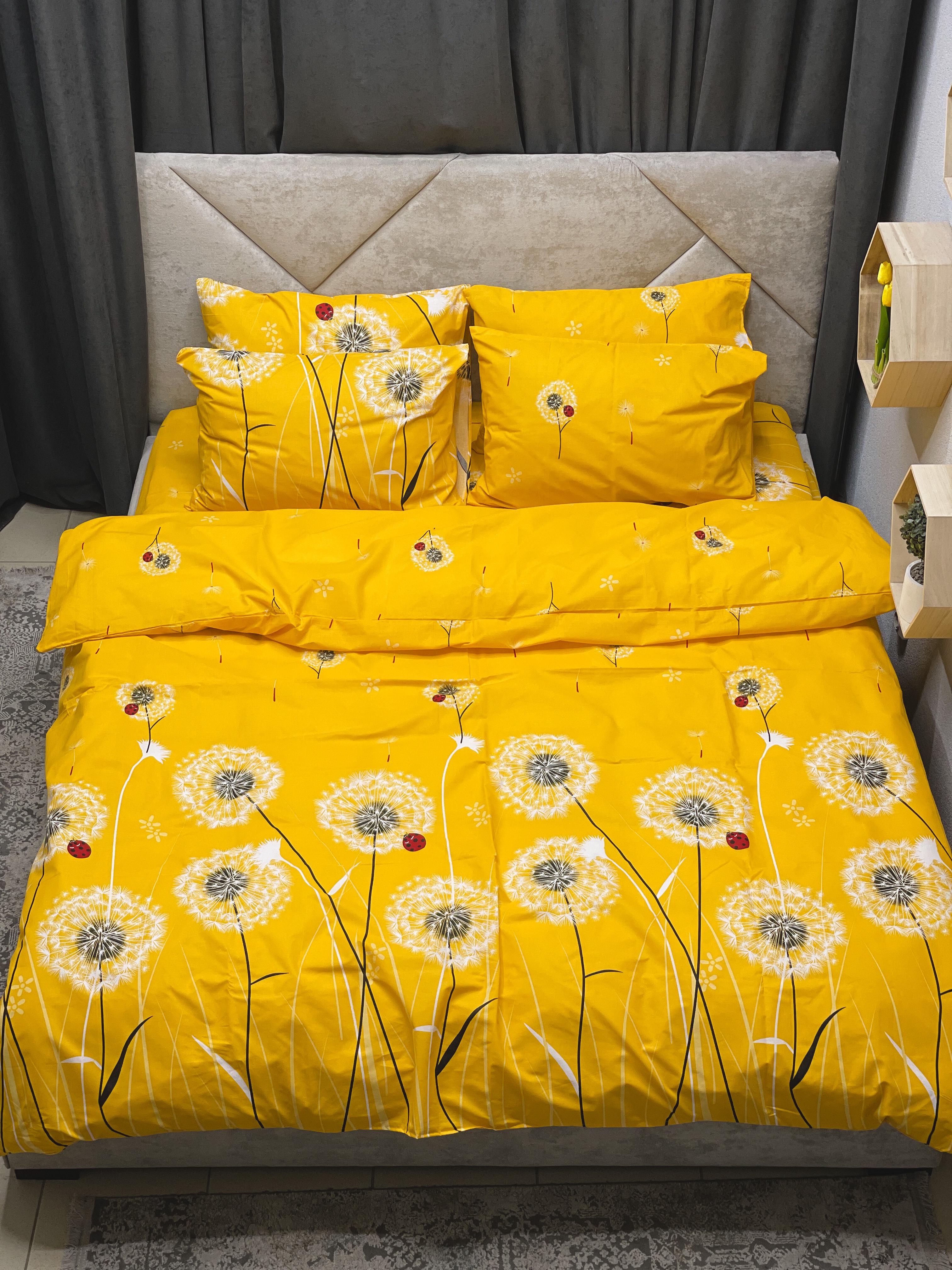 Комплект постільної білизни Ego-textile 718Z бязевий з квітковим принтом Жовтий (199731461)