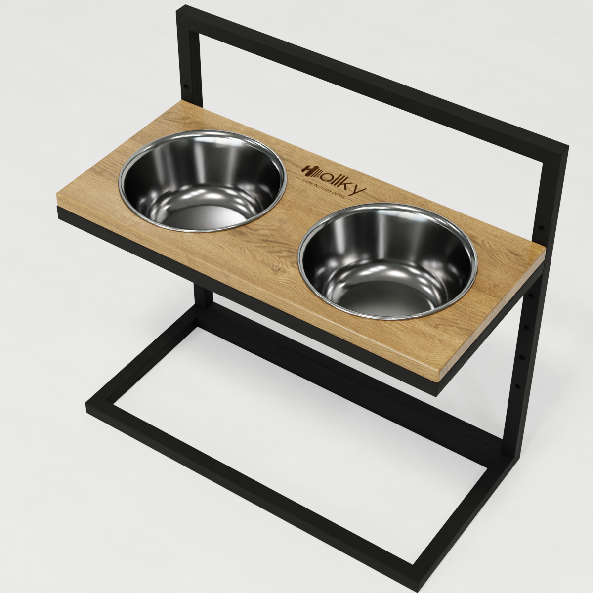 Миски на регулируемой подставке для больших собак Hollky Flex L 2х1,8 л (FL-502850-BLNH) - фото 10