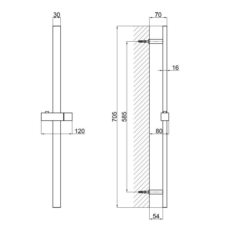 Штанга для душа Q-tap Lepit 82103NC квадратная (SD00047526) - фото 4