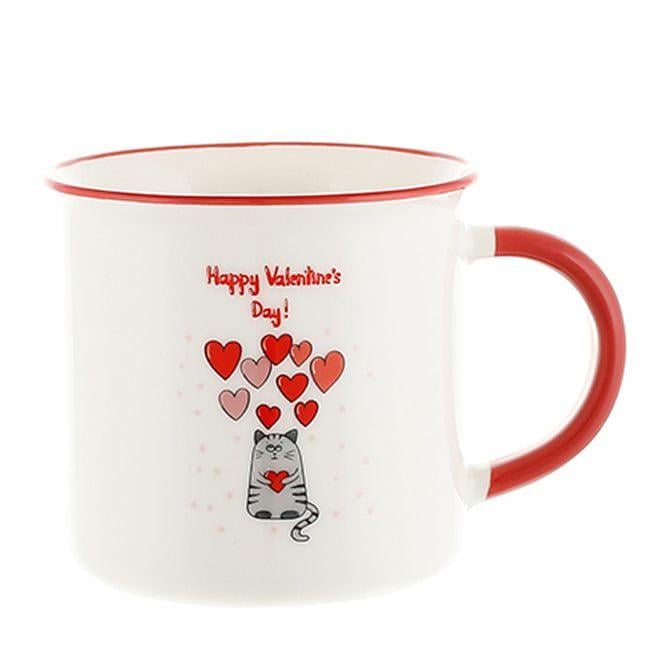 Чашка фарфоровая Flora Любовь 350 л Белый (33430)