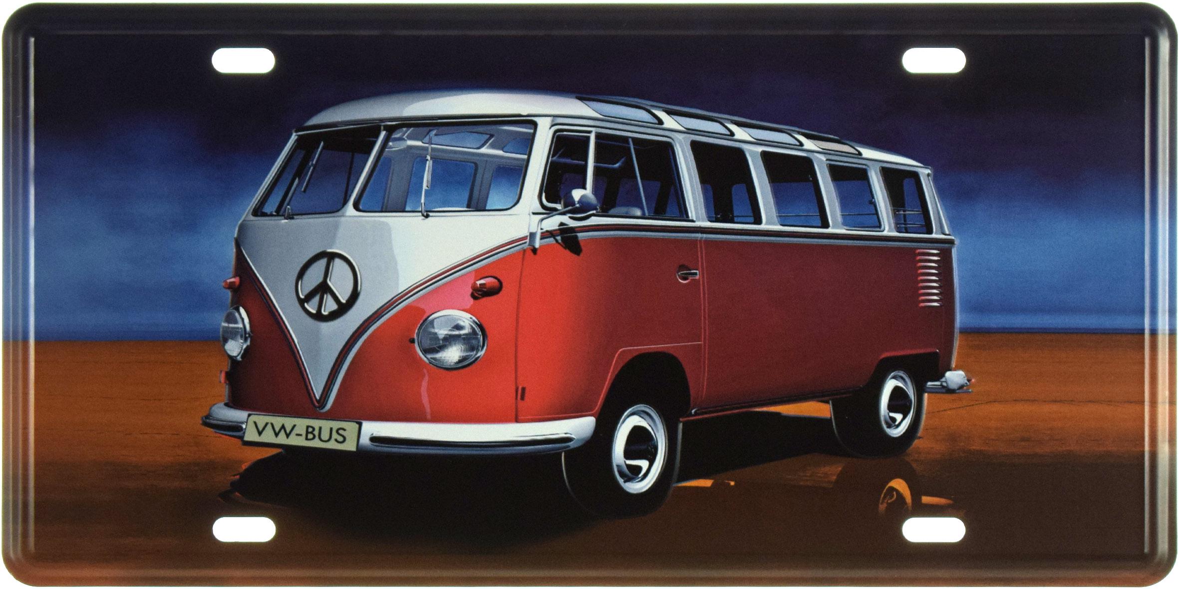 Табличка металлическая Volkswagen VW-BUS 15x30 см