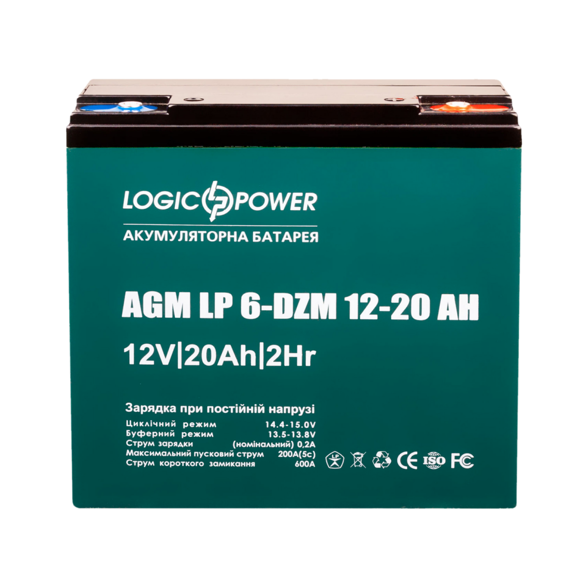 Аккумулятор свинцово-кислотный тяговый LogicPower 6-DZM-20 Ah (29879752)
