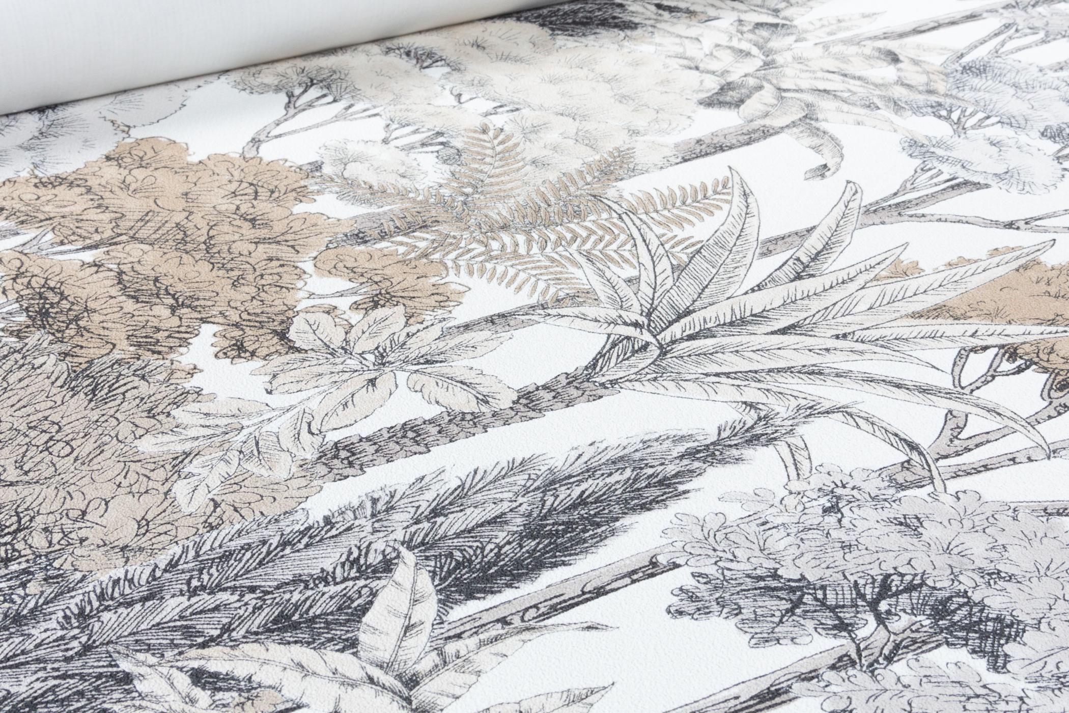 Обои флизелиновые GrandecoLife Karuna A76301 Декор винил горячего тиснения 0,53х10,05 м Бежевый