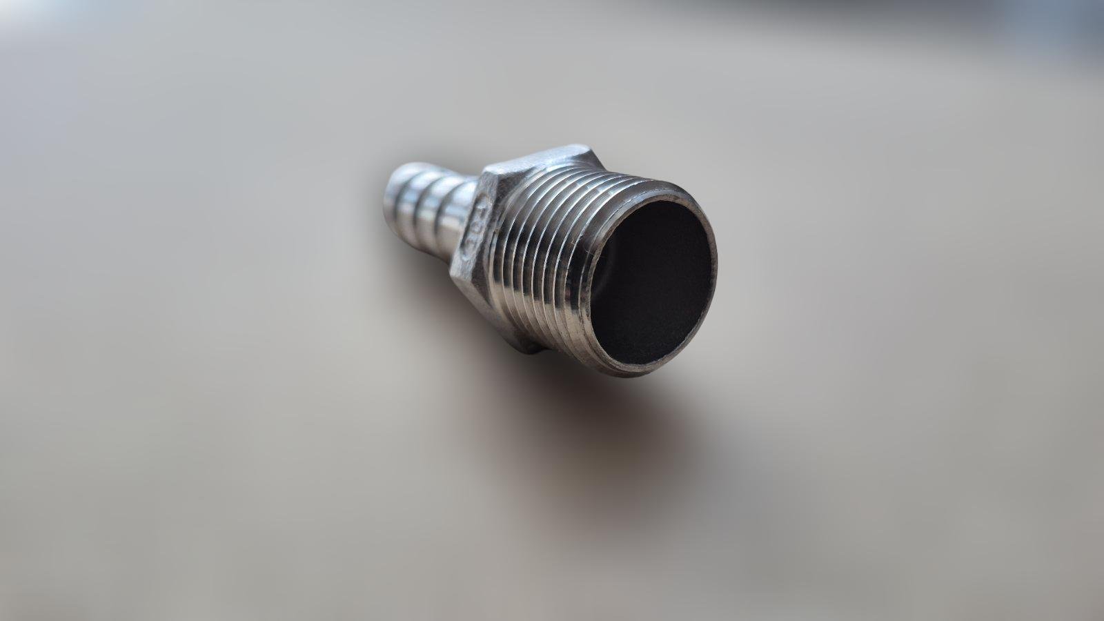 Штуцер шланговый резьбовой DN15 AISI304 BSPP елка н/ж сталь ЗР 12,7 мм 1/2" (29203285) - фото 11