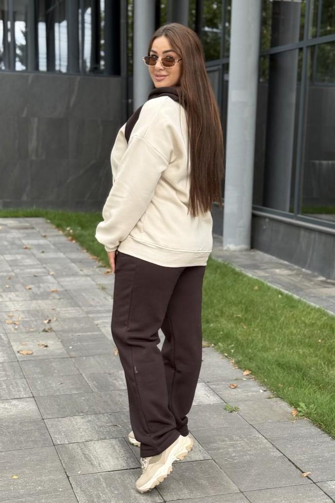 Костюм женский М205.4 на флисе M Коричневый/Бежевый (1010-1-61) - фото 4