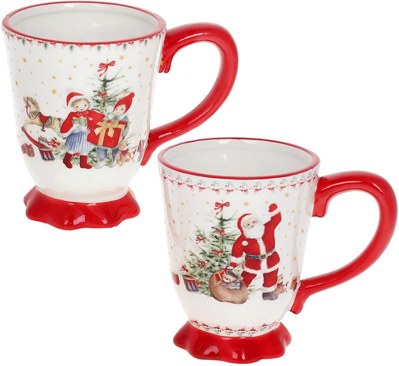 Набір керамічних кружок Санта 12,2х8,4х10,2 см 2 шт. 250 мл Набір керамічних кружок Санта 12,2х8,4х10,2 см 2 шт. 250 мл