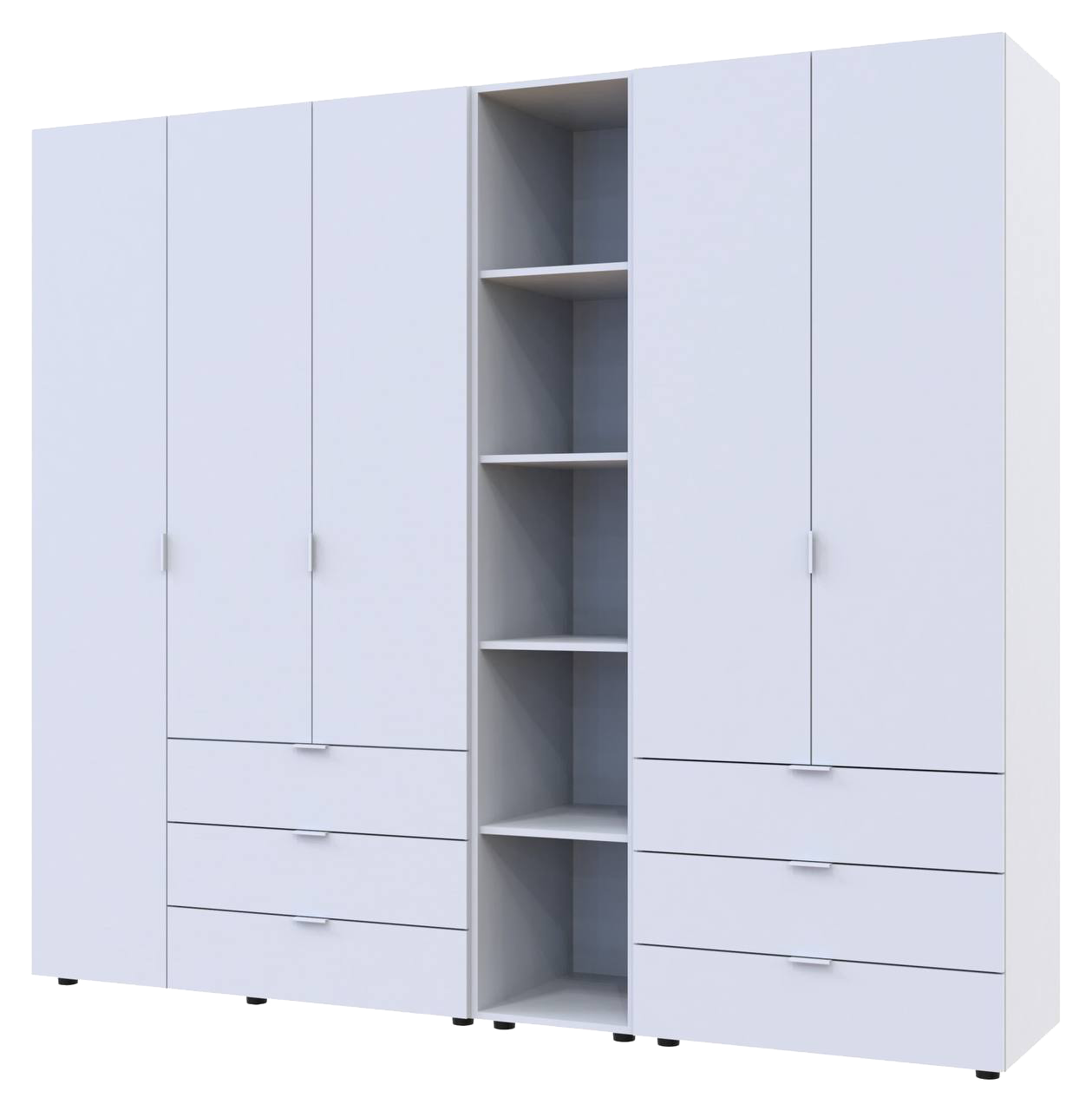 Комплект шкафов для одежды Doros Гелар 231,9х49,5х203,4 см 3 шт. Белый (DRS-011177)