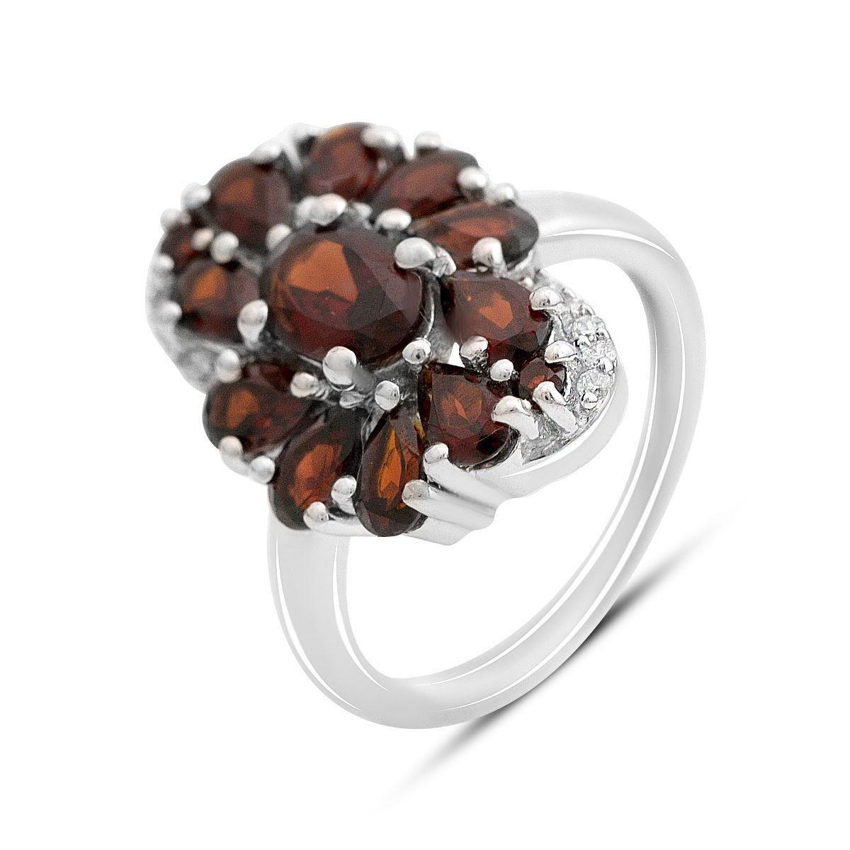 Кольцо серебряное Tiva с натуральным гранатом 3,863 ct 4,75 г р. 17 (2166474)