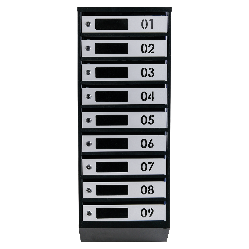 Поштова скринька Галіндустрія ЯП09D на 9 секцій 1050x390x200 мм Чорний/Сірий (11551800) - фото 2