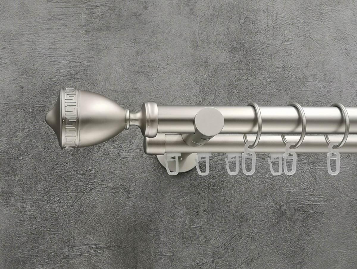 Карниз Quadrum Афина гладкая/импрессионная штанга двойной универсальный 25/19 мм 400 см Сатин (272286201)