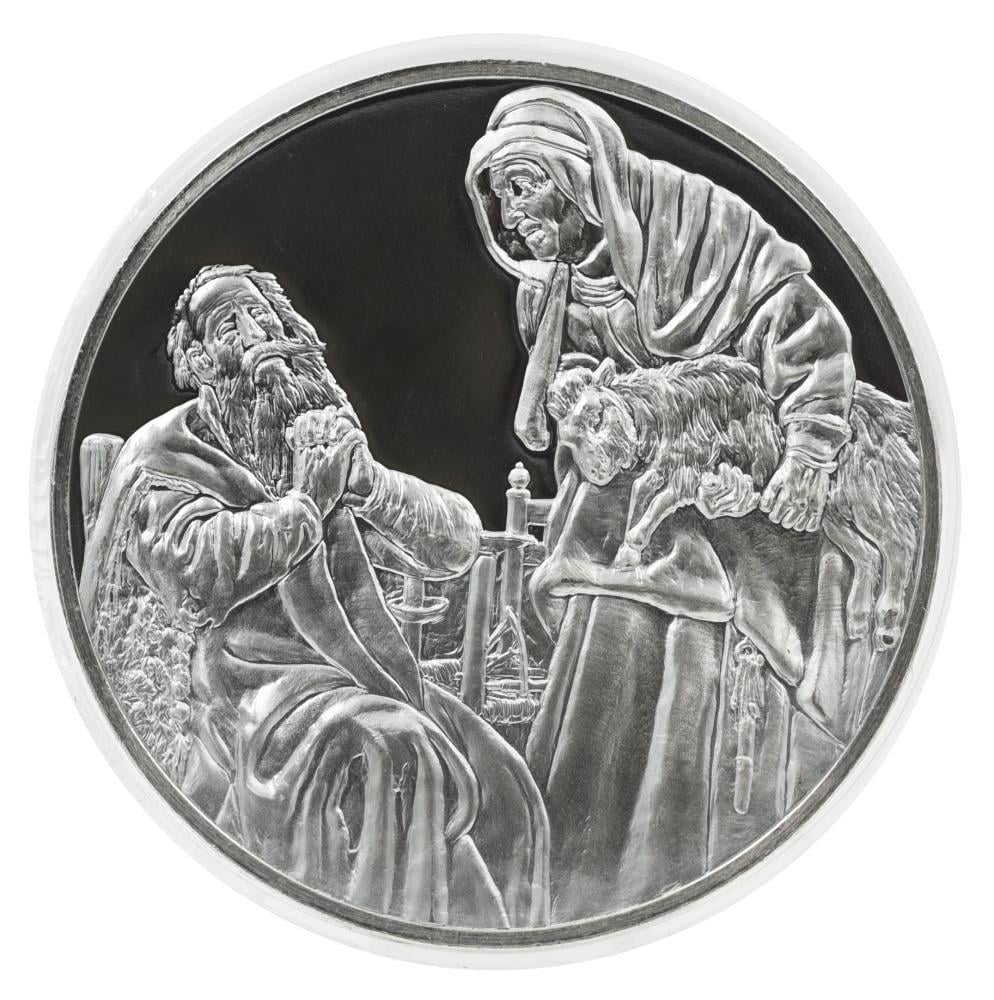 Коллекционная монета США Памятная медаль 1972-1976 серебро Proof Рембрандт-Товит и Анна с козленком 67 г (М21284)