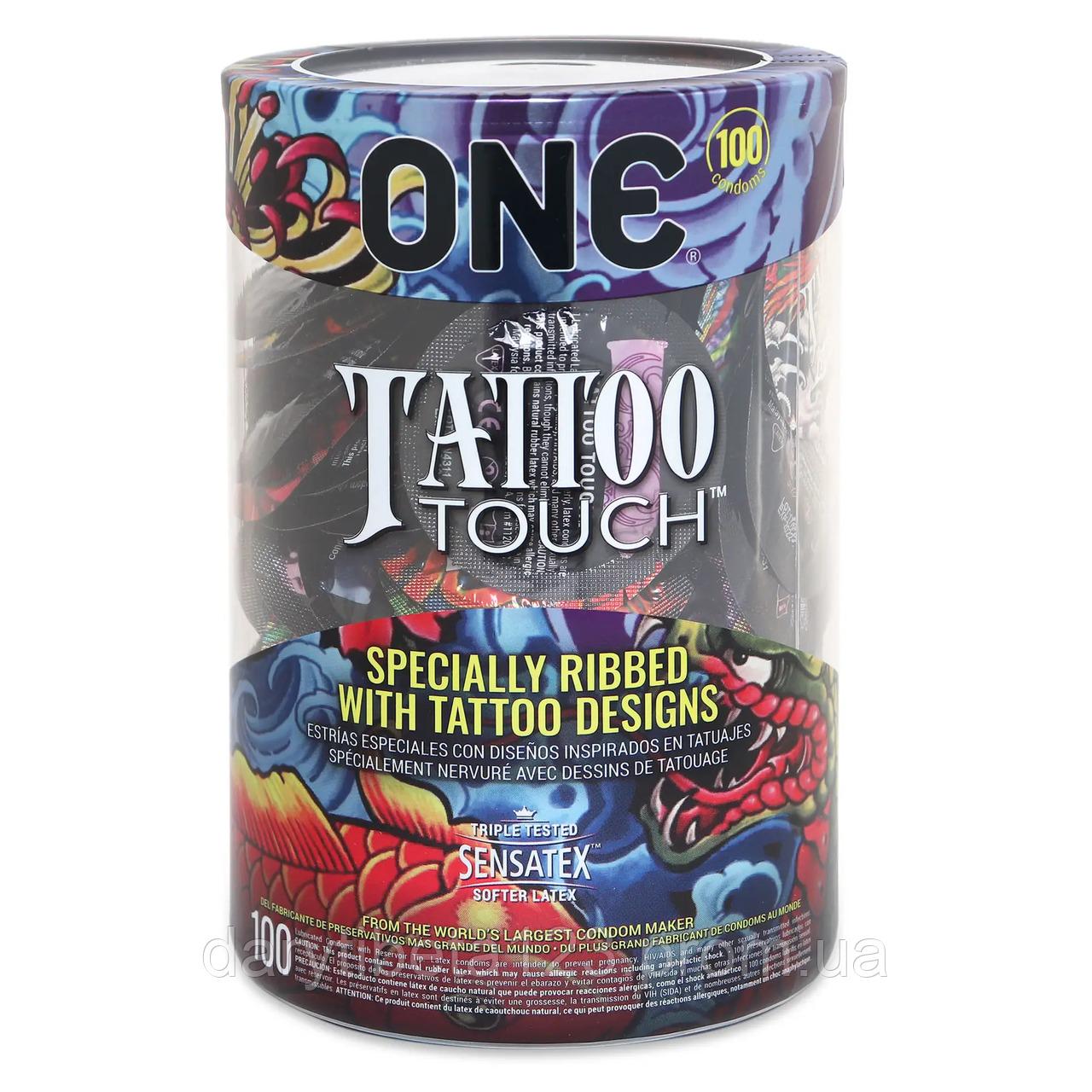 Набор презервативов в виде тату ONE Tattoo Touch 100 шт. (ONE112000B)