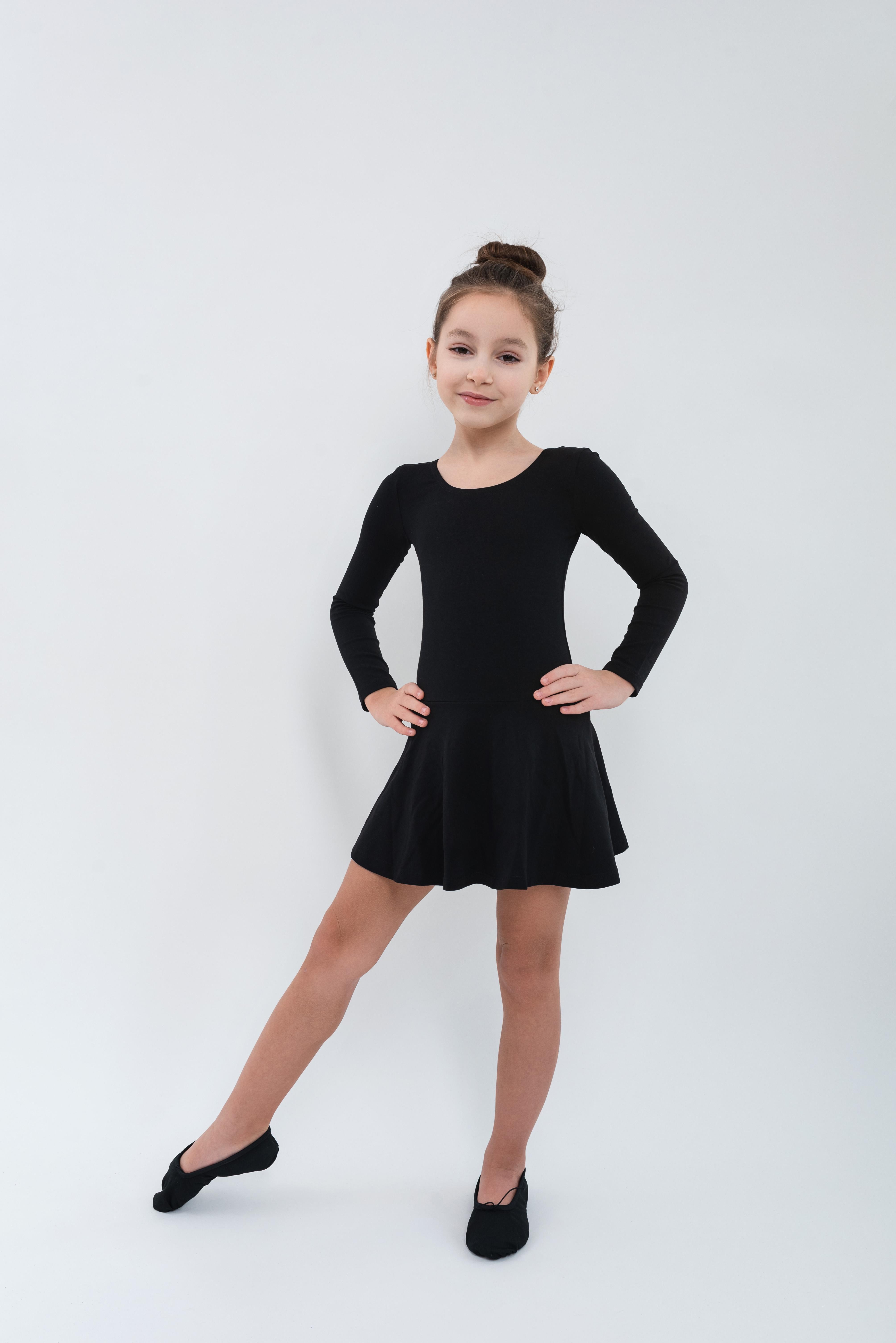 Купальник зі спідницею та довгим рукавом для танців Sono 122 розмір Чорний (1145817) - фото 5 Купальник зі спідницею та довгим рукавом для танців Sono 122 розмір Чорний (1145817) - фото 5