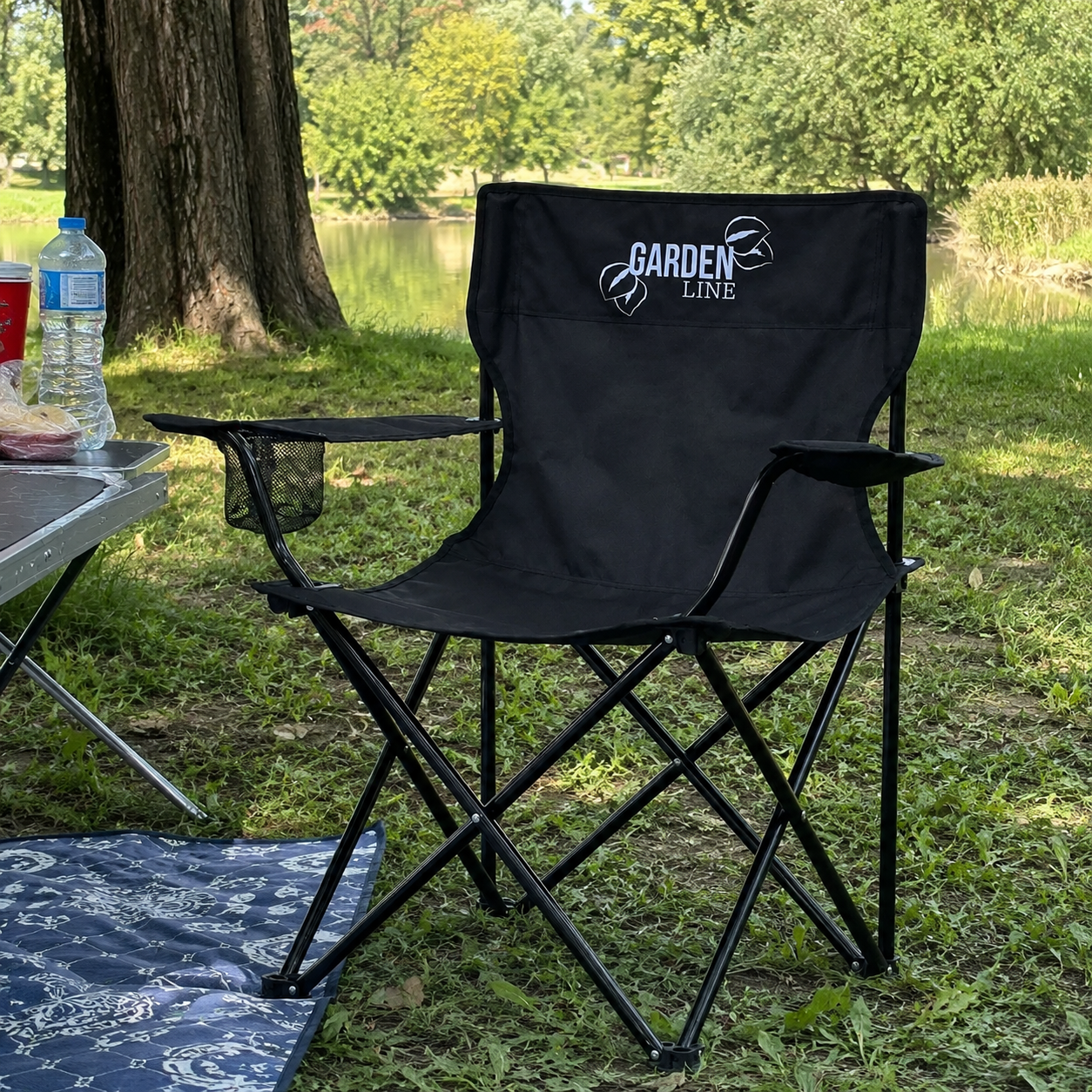 Кресло складное туристическое GardenLine LEZ5880 Паук 50x50x80 см для рыбалки и пикника Черный