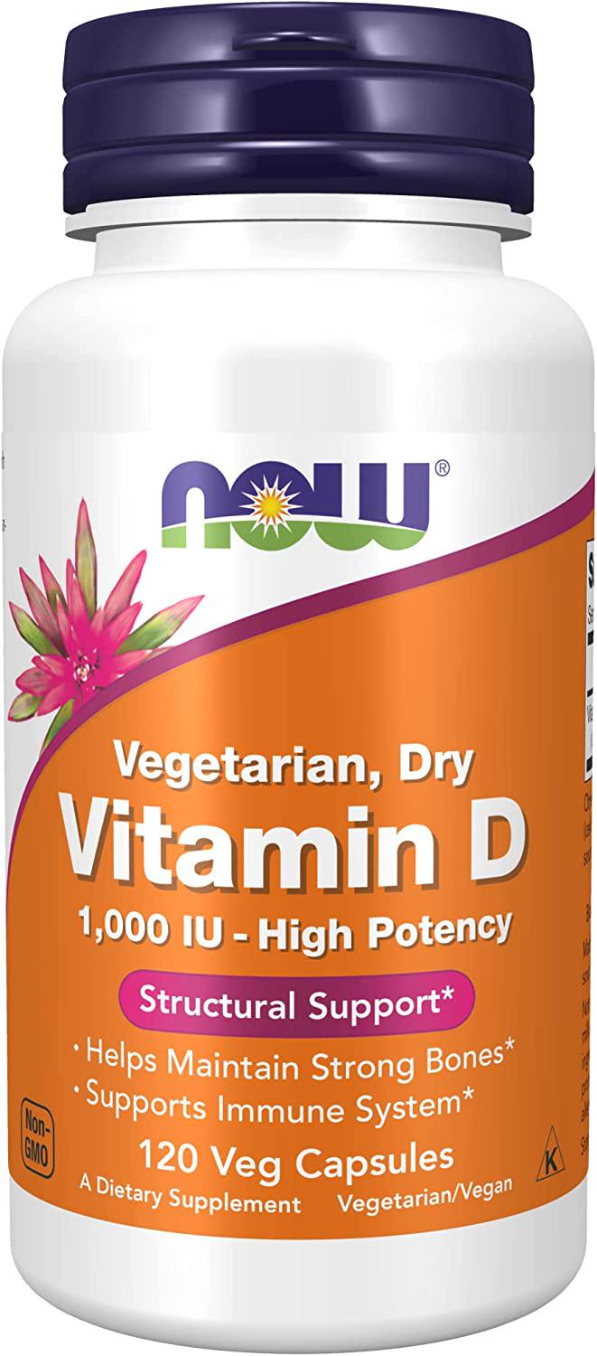 Витамин D 1000 IU Now Vegetarian Dry Vitamin D 1000 IU 120 Veg Capsules