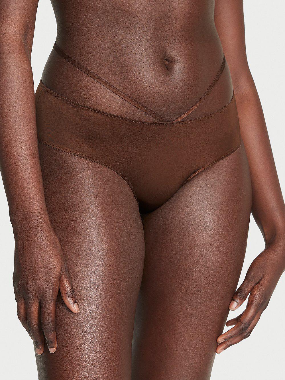 Трусики Чики Victoria's Secret So Obsessed Strappy Cheeky Panty S Шоколад (26722161)