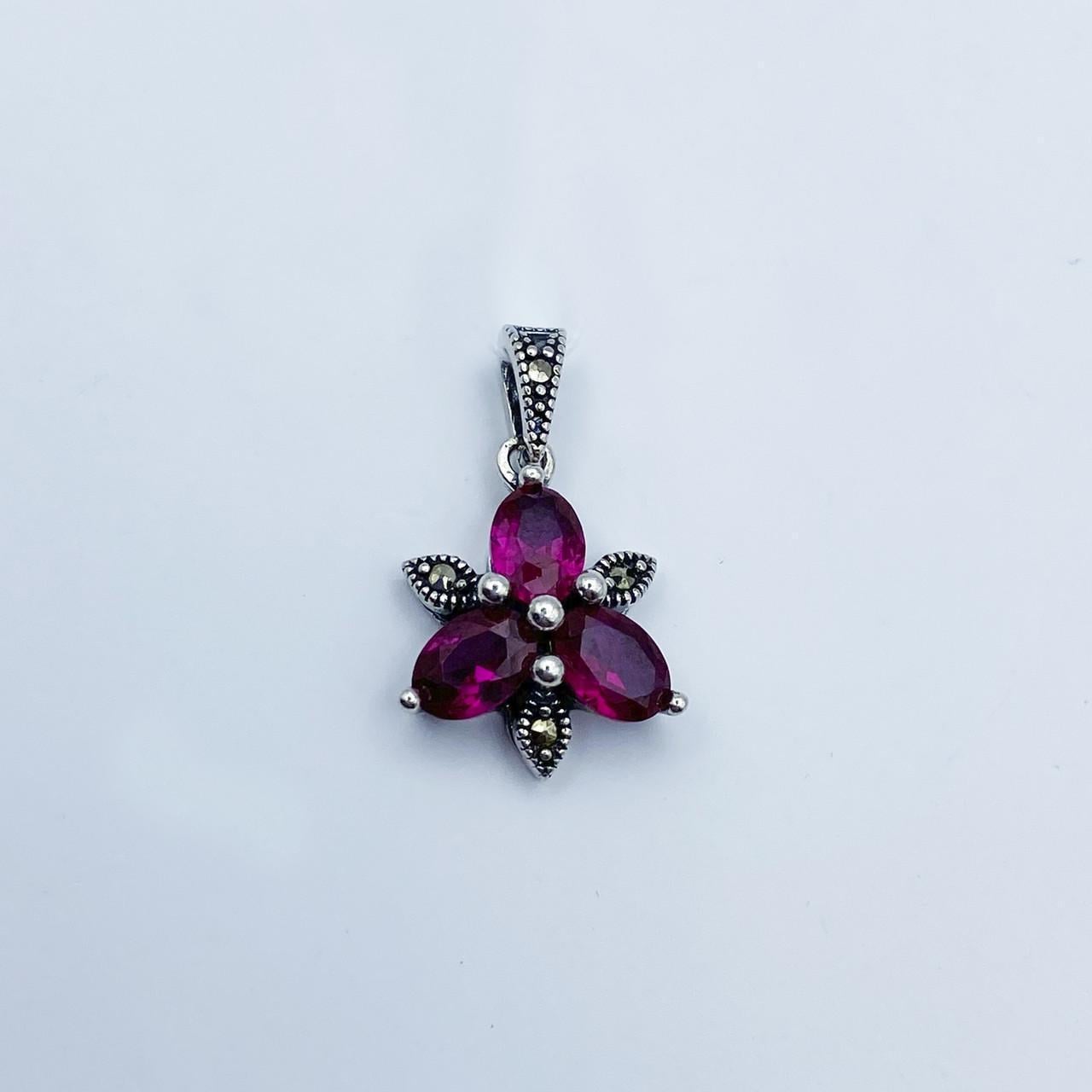 Серебряный кулон с корундом и марказитом 2,8 г (2252612057)