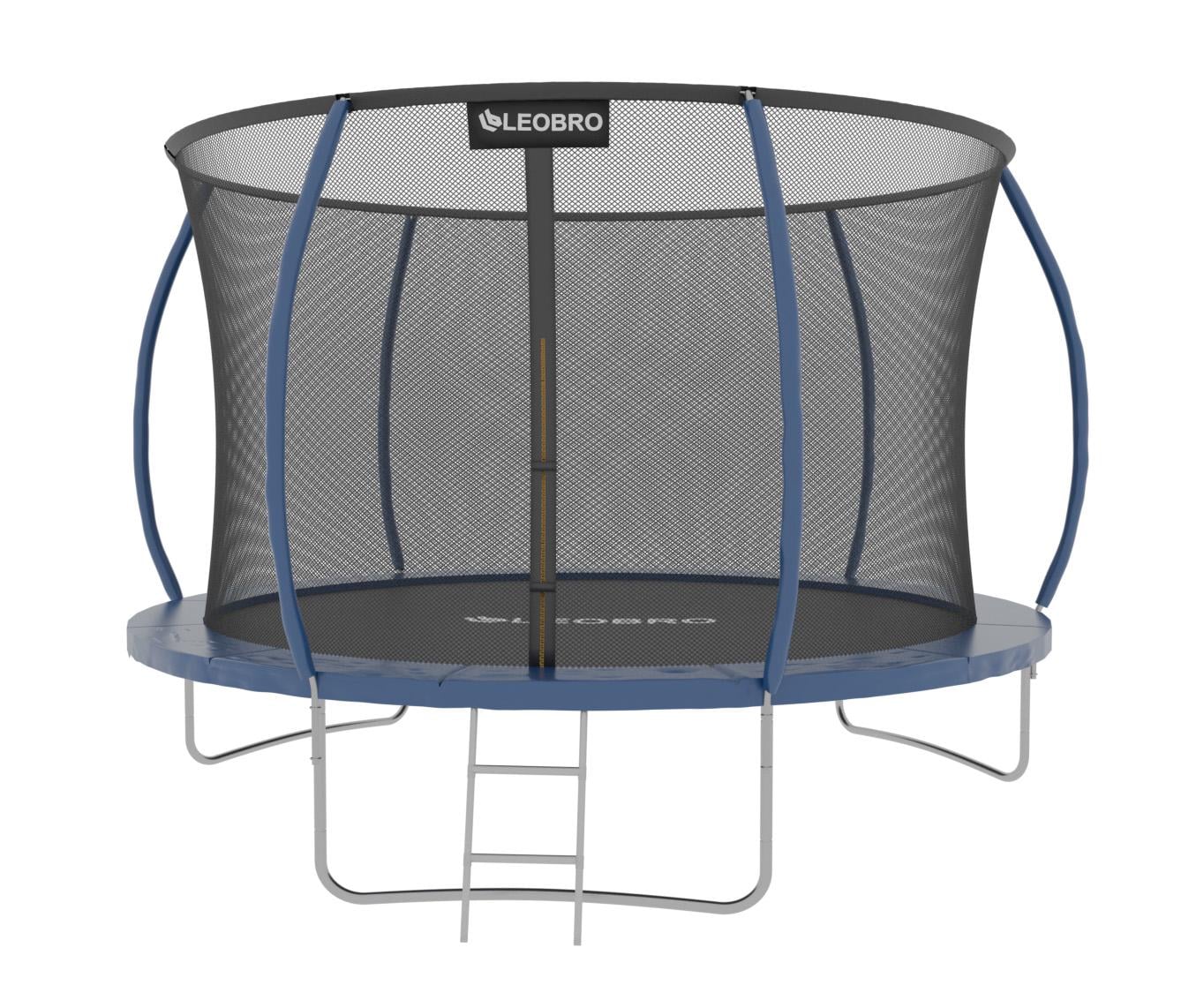 Батут с внутренней защитной сеткой и лестницей LEOBRO Premium Pro 8FT BLUE нагрузкой до 100 кг устойчивый к УФ и влаге 252 см (leo-139944)