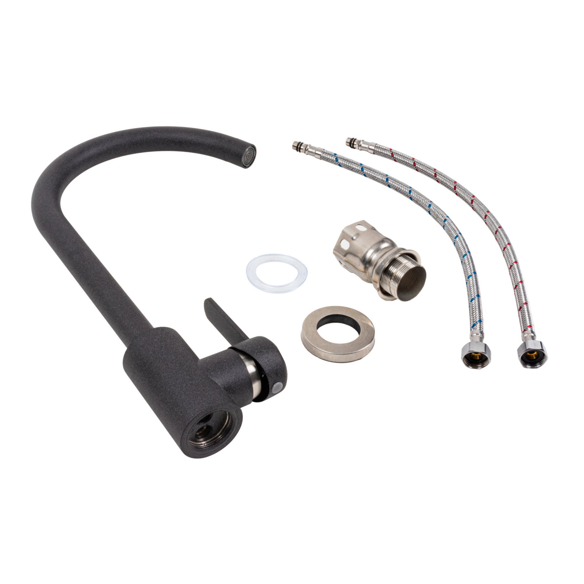 Смеситель кухонный Platinum 7990 NEST Карбон - фото 3